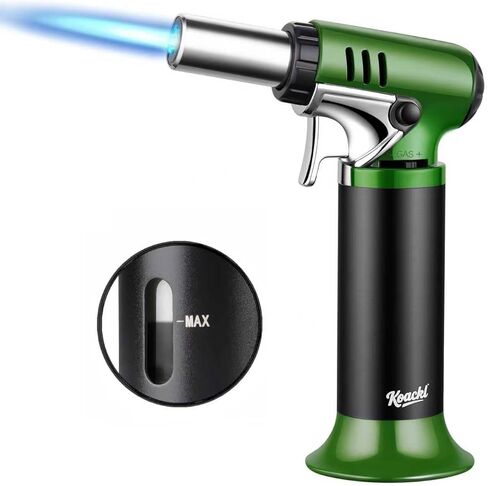 Refillable Butane Torch with Fuel Gauge & Safety Lock - Adjustable Flame - Perfect for Welding, Resin Art, & More - One-handed Operation (Butane Gas Not Included) in Kuwait