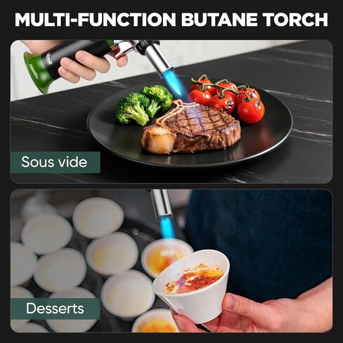 Refillable Butane Torch with Fuel Gauge & Safety Lock - Adjustable Flame - Perfect for Welding, Resin Art, & More - One-handed Operation (Butane Gas Not Included) in Kuwait