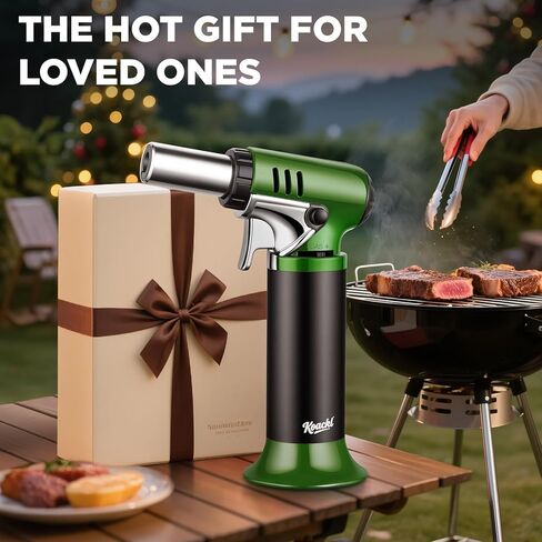 Refillable Butane Torch with Fuel Gauge & Safety Lock - Adjustable Flame - Perfect for Welding, Resin Art, & More - One-handed Operation (Butane Gas Not Included) in Kuwait