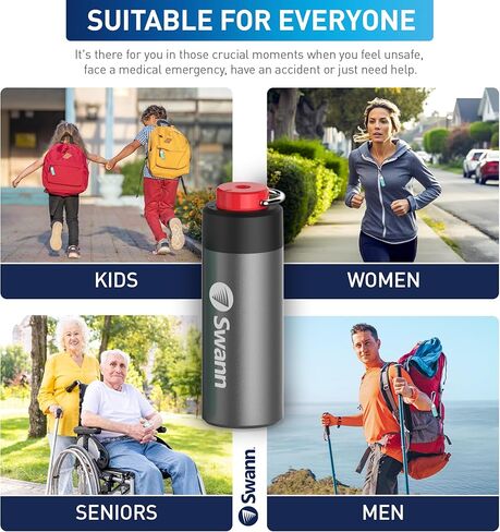 Swann ActiveResponse Mobile Personal Safety Alarm - 110dB Loud Emergency Siren with SMS Alerts & Mobile Connectivity, Long Battery Life, Smart SOS Safety Alarm, Key Chain, MPRS in Kuwait