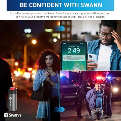 Swann ActiveResponse Mobile Personal Safety Alarm - 110dB Loud Emergency Siren with SMS Alerts & Mobile Connectivity, Long Battery Life, Smart SOS Safety Alarm, Key Chain, MPRS in Kuwait
