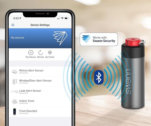 Swann ActiveResponse Mobile Personal Safety Alarm - 110dB Loud Emergency Siren with SMS Alerts & Mobile Connectivity, Long Battery Life, Smart SOS Safety Alarm, Key Chain, MPRS in Kuwait