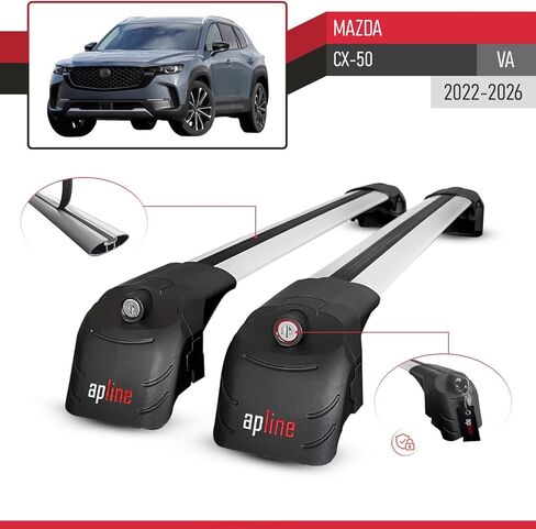 Compatible with Mazda CX-50 (VA) 2022-2026 ACE-2 Type Car Roof Rack Cross Bar Grey Aluminium Bars in Saudi Arabia
