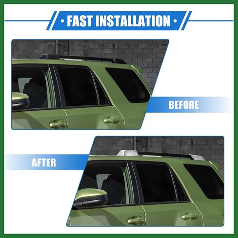 4 قطع من Motoforti لسقف السيارة وقضبان جانبية وغطاء نهائي متوافق مع Toyota 4Runner N280 2010-2022، حامل أرجل من البلاستيك الفضي المتين لحماية أرجل البضائع وتدوم طويلاً in Saudi Arabia