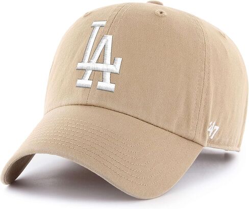 '47 MLB Los Angeles Dodgers Clean Up Adjustable Hat, Adult One Size Fits All (Los Angeles Dodgers Sandalwood) in Kuwait
