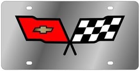 Eurosport Daytona- Compatible with 1968-1982, Chevrolet Corvette C3 Flags Stainless Steel License Plate in Saudi Arabia