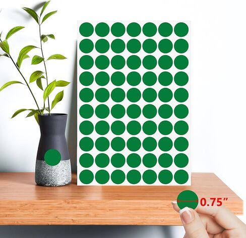 3/4 Inch Coding Circle Sticker Labels,Green dots Label,Pack of 1050 Round Color Code Dot Labels Stickers for Home Office Marking,Organizing in Saudi Arabia
