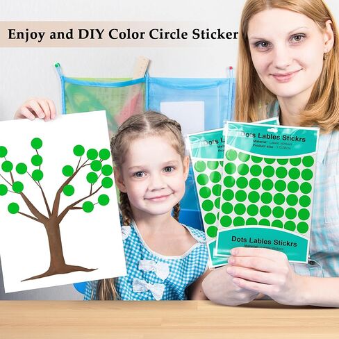 3/4 Inch Coding Circle Sticker Labels,Green dots Label,Pack of 1050 Round Color Code Dot Labels Stickers for Home Office Marking,Organizing in Saudi Arabia