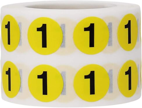 Yellow Circle Number 6 Stickers 0.50 Inch Round 1000 Labels on a Roll in Saudi Arabia