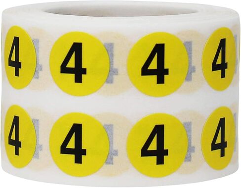 Yellow Circle Number 6 Stickers 0.50 Inch Round 1000 Labels on a Roll in Saudi Arabia