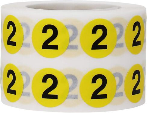 Yellow Circle Number 6 Stickers 0.50 Inch Round 1000 Labels on a Roll in Saudi Arabia