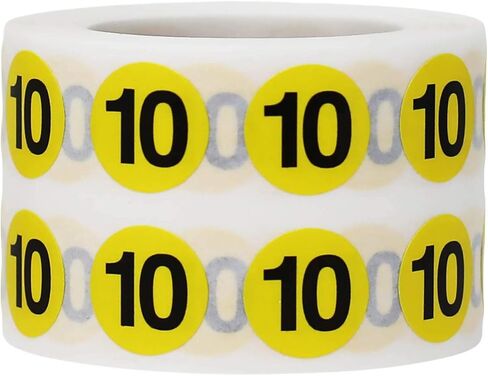 Yellow Circle Number 6 Stickers 0.50 Inch Round 1000 Labels on a Roll in Saudi Arabia
