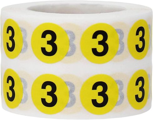 Yellow Circle Number 6 Stickers 0.50 Inch Round 1000 Labels on a Roll in Saudi Arabia