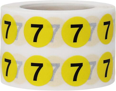 Yellow Circle Number 6 Stickers 0.50 Inch Round 1000 Labels on a Roll in Saudi Arabia