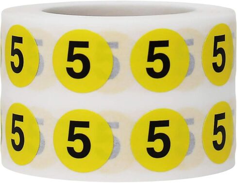 Yellow Circle Number 6 Stickers 0.50 Inch Round 1000 Labels on a Roll in Saudi Arabia