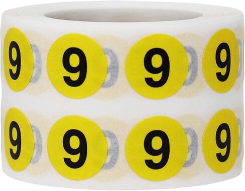 Yellow Circle Number 6 Stickers 0.50 Inch Round 1000 Labels on a Roll in Saudi Arabia