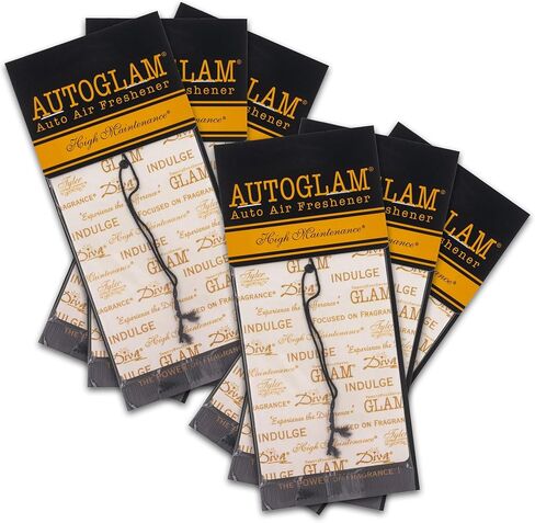 شمعة تايلر ذات صيانة عالية معطرة برائحة Autoglam باللونين العاجي والذهبي، 4.5 × 3، شماعة مرآة معطرة هواء أوتوماتيكية من الورق المقوى، عبوة من 6 قطع in Saudi Arabia