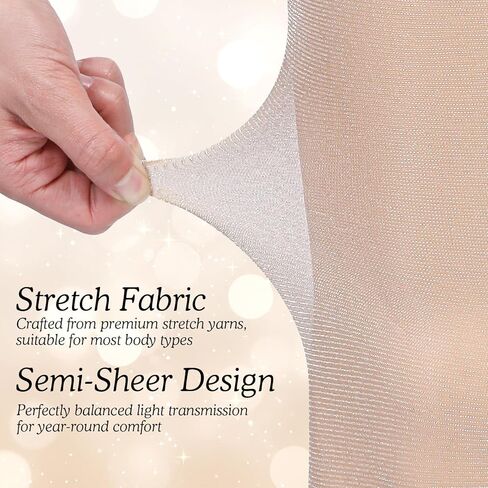 Yolev Sparkly Tights for Women Metallic Glitter Pantyhose Ultra Soft Sheer Shimmer Tights 50D High Waist Stockings Shiny Tights for Women Party Evening Halloween Christmas Wear in Saudi Arabia