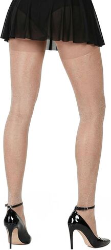 Yolev Sparkly Tights for Women Metallic Glitter Pantyhose Ultra Soft Sheer Shimmer Tights 50D High Waist Stockings Shiny Tights for Women Party Evening Halloween Christmas Wear in Saudi Arabia