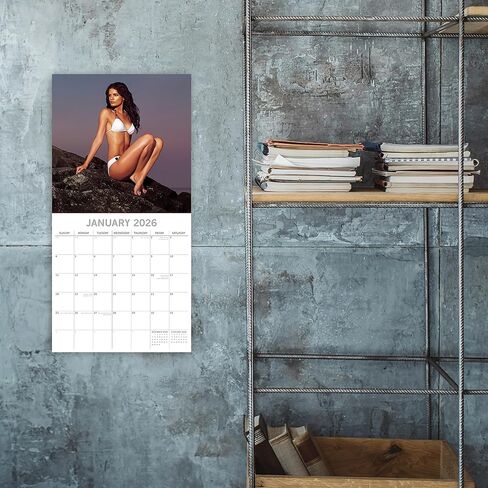 2026 Square Wall Calendar - Beach Babes 12 x 12 Inch Monthly View, 16-Month, Unveiled Theme, Includes 180 Reminder Stickers in Saudi Arabia