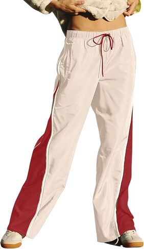 Hongsui Women's Cool Side Panels Wide Leg Pants Drawstring Lightweight Palazzo Pants Casual Pants with Pockets in Kuwait