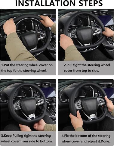 غطاء عجلة القيادة ذو القاعدة المسطحة لسيارة Nissan Rogue 2017-2026، مضاد للانزلاق، مسامي، مقاوم للحرارة (أسود، على شكل D) in Kuwait