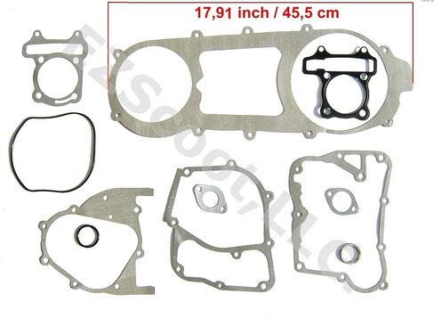 COMPLETE ENGINE GASKET SET 150cc LONG CASE GY6 152QMI 157QMJ 4-STROKE CHINESE SCOOTER MOPED ATV MAY FIT SOME TAOTAO BAJA BENZHOU WOLF VIP JCL JONWAY JMSTAR TANK ROKETA SSR VENTO ETC. in Saudi Arabia