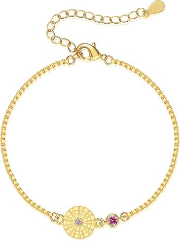 Birthday Gifts for Women, Birthstone Bracelets for Women Girls Mom Birthday Gifts for Her Adjustable Gold Birth Flower Link Bracelet 18th 21st 30th 40th 50th Mothers Day Gift Birthday Jewelry in Kuwait