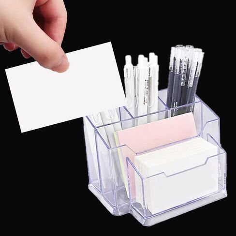 5 Slots Plastics Business Card Holder for Desk，Desktop Name Card Organizer Stand for Office Home Exhibitio in Saudi Arabia