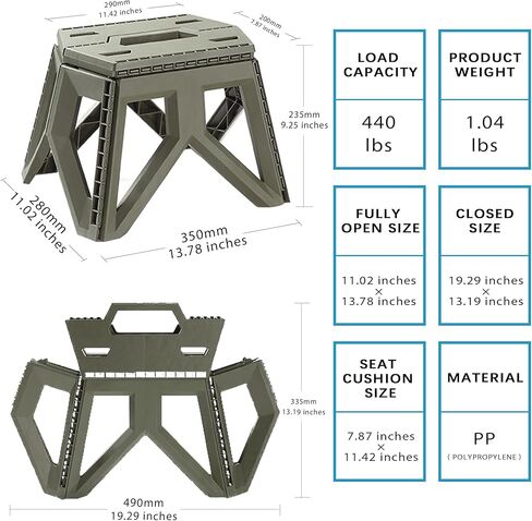 Folding Pedals are Portable, Lightweight, Yet Sturdy with a Load Capacity of 400 pounds. They are Suitable for Camping, Fishing, Hiking, and Barbecuing (Black) in Kuwait