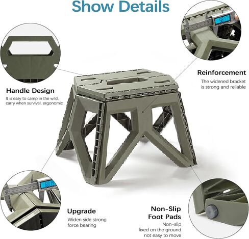 Folding Pedals are Portable, Lightweight, Yet Sturdy with a Load Capacity of 400 pounds. They are Suitable for Camping, Fishing, Hiking, and Barbecuing (Black) in Kuwait