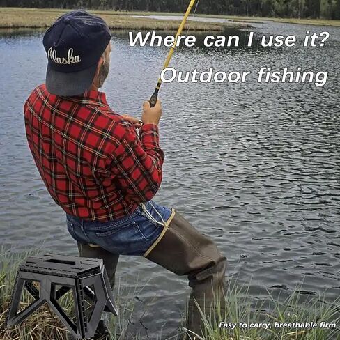 Folding Pedals are Portable, Lightweight, Yet Sturdy with a Load Capacity of 400 pounds. They are Suitable for Camping, Fishing, Hiking, and Barbecuing (Black) in Kuwait