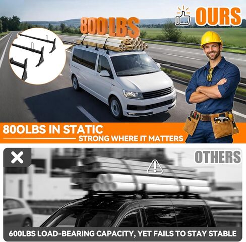 رفوف سقف سلم فان مع بكرة خلفية، 3 قضبان قابلة للتعديل مع سدادات سلم، تناسب شاحنة تشيفي إكسبريس كاملة الحجم 1996-Up، مناسبة للشاحنات ذات مزراب المطر فقط، سعة تحميل 800 رطل in Kuwait