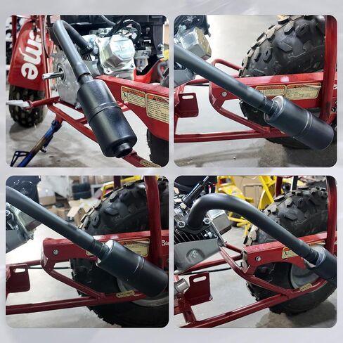 ترقية ماسورة العادم مع كاتم للصوت لـ Predator 212cc 196cc/6.5HP، لـ Coleman CT200U BT200X، Go Kart وGas Mini Bike أسود in Kuwait
