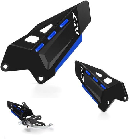 Motorcycle Foot Peg Footrest Protector Compatible With Y.amaha YZF R7 2025 2024 2023 2022 | Rear Heel Plates Guard YZF-R7 YZFR7 Accessories (Blue) in Saudi Arabia