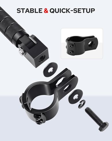 Benlari M8 Motorcycle Pegs CNC Foldable Footpegs Non-slip Footrest 1-1/4in 32mm Fit for Mini Bike Dirt Pit Bike Electric Car Motorbike Suzuki Kawasaki Honda Yamaha Aprilia Black in Saudi Arabia