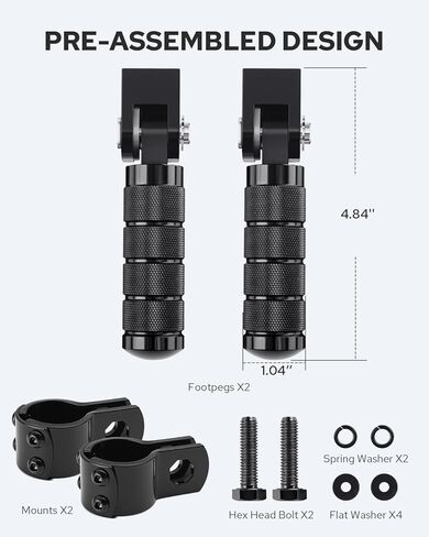Benlari M8 Motorcycle Pegs CNC Foldable Footpegs Non-slip Footrest 1-1/4in 32mm Fit for Mini Bike Dirt Pit Bike Electric Car Motorbike Suzuki Kawasaki Honda Yamaha Aprilia Black in Saudi Arabia