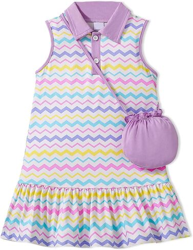 فساتين الفتيات الصغيرات فساتين الشمس للأطفال الصغار مقاس 2-8 سنوات ملابس الربيع ملابس الصيف ملابس اللعب الرياضية فستان + حقيبة in Kuwait