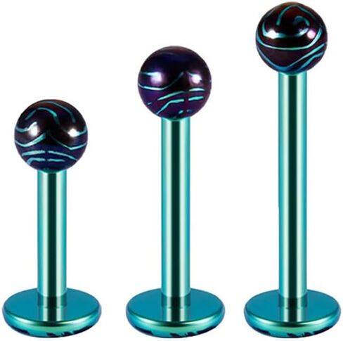 3Pcs 16G G23 Titanium Labret Monroe Lip Rings Colorful Small Ball Conch Helix Tragus Cartilage Flat Back Earrings Studs Hypoallergenic Body Piercing Jewelry 6/8/10mm in Saudi Arabia