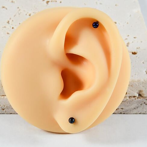 3Pcs 16G G23 Titanium Labret Monroe Lip Rings Colorful Small Ball Conch Helix Tragus Cartilage Flat Back Earrings Studs Hypoallergenic Body Piercing Jewelry 6/8/10mm in Saudi Arabia