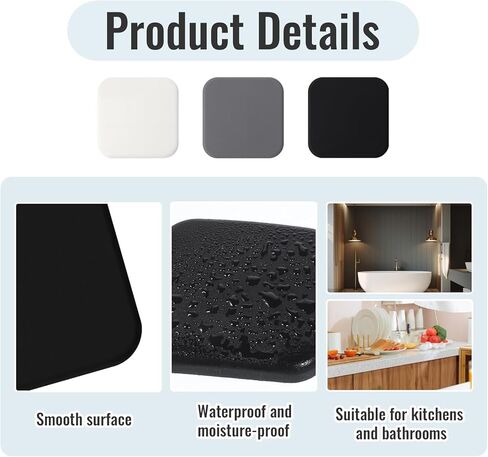 6 Pcs Door Stopper Wall Protector, Silicone Door Knob Wall Protector Self-Adhesive Doors Handle Stopper for Home, Office White, Gray, Black in Saudi Arabia