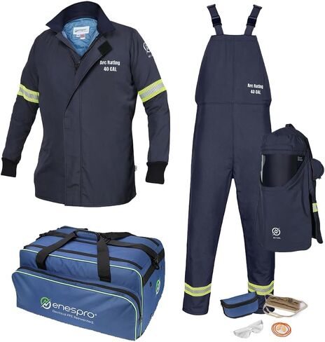 طقم فلاش Enespro PPE AirLite Arc Flash KIT مع OptiShield وغطاء مروحة مزدوج بسعة 40 سعرًا حراريًا in Kuwait