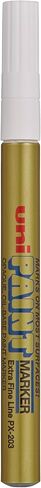 أقلام تلوين زيتية Uni-Ball Uni Paint PX-203، خط رفيع للغاية (0.8 مم)، ذهبي، عدد 2 in Saudi Arabia