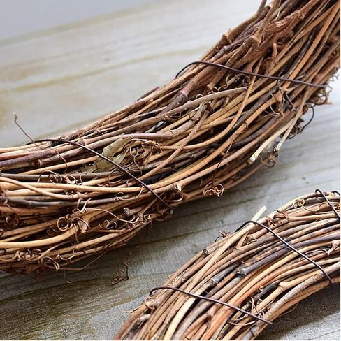 2 Pack Natural Grapevine Wreath Set Hand-Woven Vine Branch Rustic Wreaths for Front Door Eucalyptus Wreath Outdoor DIY Craft Christmas Wall Hanging Indoor Porch Window Farmhouse Green Decor in Saudi Arabia