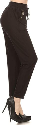 بنطال LA12ST نسائي خفيف الوزن برباط ناعم لليوجا باللون الأسود in Kuwait