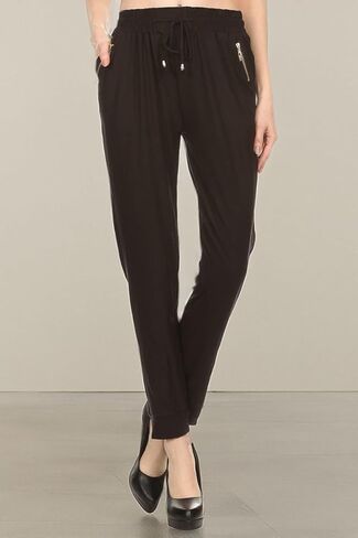 بنطال LA12ST نسائي خفيف الوزن برباط ناعم لليوجا باللون الأسود in Kuwait