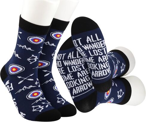 MBMSO Funny Archer Gifts 2 Pairs Archery Socks Gifts for Archery Lovers Archery Coach Gifts Archery Hunter Socks Arrow Gifts in Saudi Arabia