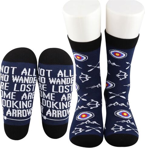 MBMSO Funny Archer Gifts 2 Pairs Archery Socks Gifts for Archery Lovers Archery Coach Gifts Archery Hunter Socks Arrow Gifts in Saudi Arabia