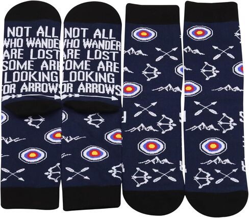 MBMSO Funny Archer Gifts 2 Pairs Archery Socks Gifts for Archery Lovers Archery Coach Gifts Archery Hunter Socks Arrow Gifts in Saudi Arabia