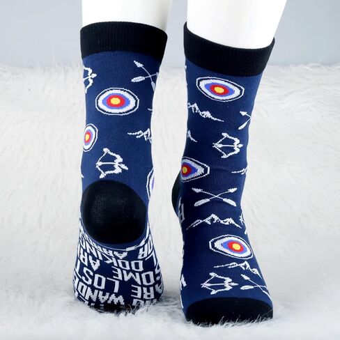 MBMSO Funny Archer Gifts 2 Pairs Archery Socks Gifts for Archery Lovers Archery Coach Gifts Archery Hunter Socks Arrow Gifts in Saudi Arabia